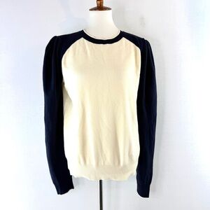 FATE Cream and Dark Navy "Ivy League Knit" Sweater NWT
